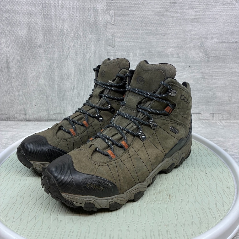 Oboz Bridger Mid B-DRY Hiking Boots Mens 11 Brown Leather Waterproof Trail